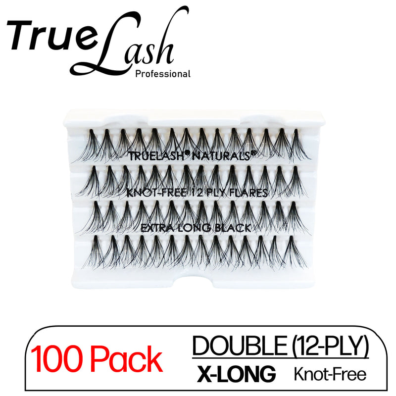 TrueLash Knot-Free Eyelash Extension, DOUBLE, 12-Ply, X-Long