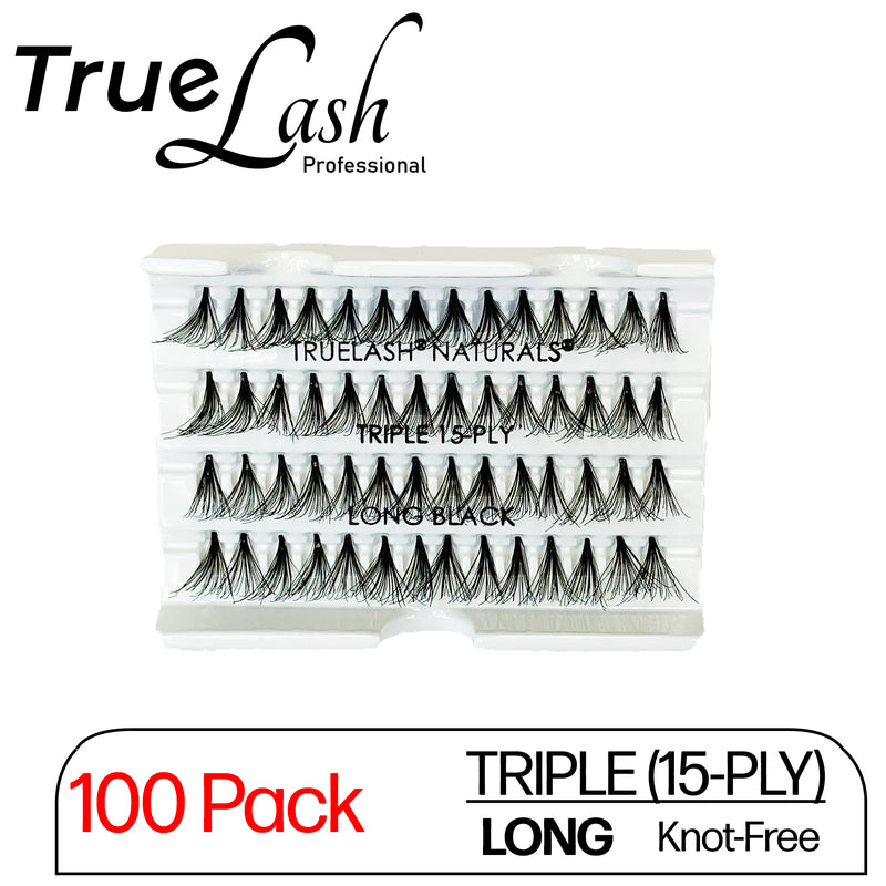 TrueLash Knot-Free Eyelash Extension, TRIPLE, 15-Ply, Long